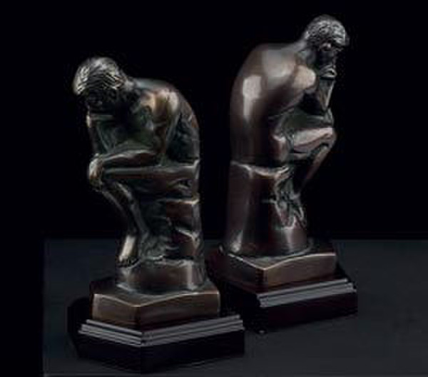 Rodin Thinker Bookends By Rodin Set
